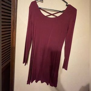 Small maroon, long sleeve dress